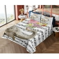 thumbnail image 4 of Ambesonne Animal Fitted & Top Sheet Set with Shams, Floral Trunk Music Notes, Multicolor, 4 of 5