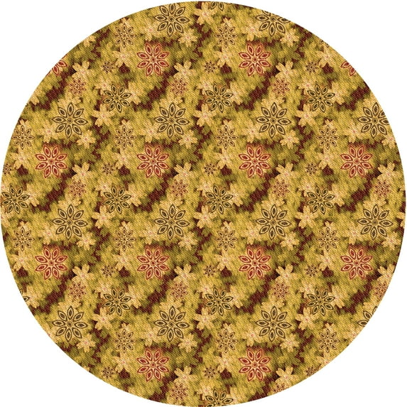 Ahgly Company Machine Washable Indoor Square Transitional Mahogany Brown Area Rugs, 3' Square