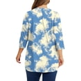thumbnail image 4 of QETYUW Plus Size 3/4 Sleeve Shirts for Women Crew Neck Graphic Tees Loose Fit Lightweight T-Shirts Casual Summer Tops, 4 of 5