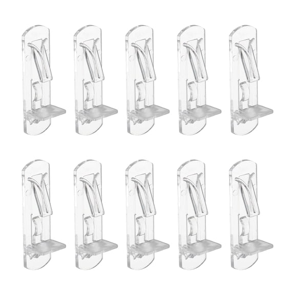 Uxcell 10 Pcs Clear Plastic Locking Shelf Pins Fits 6mm Peg Hole 16mm Thick