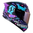 thumbnail image 1 of Casco Moto Certificado Fingerz Morado Azul Talla L Shaft, 1 of 5