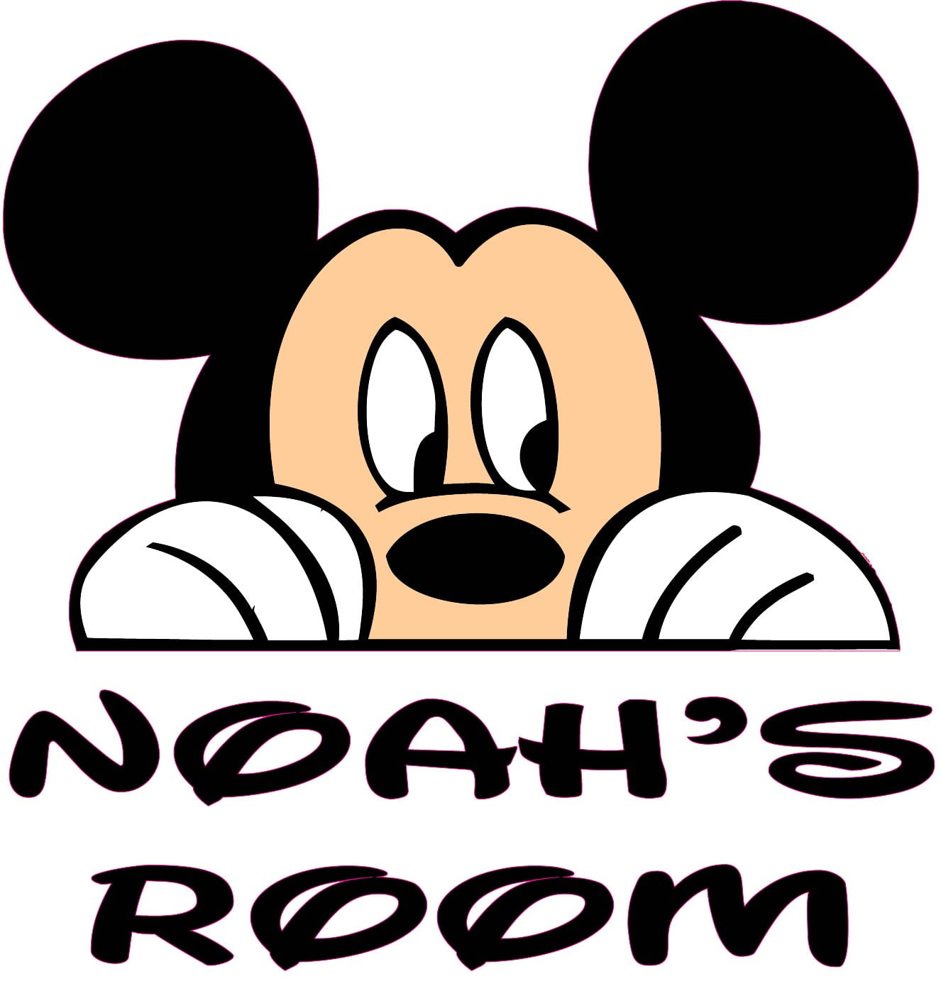 Mickey Mouse Stars Personalised Custom Name Wall Sticker Decal Boy Girl Kid Art 