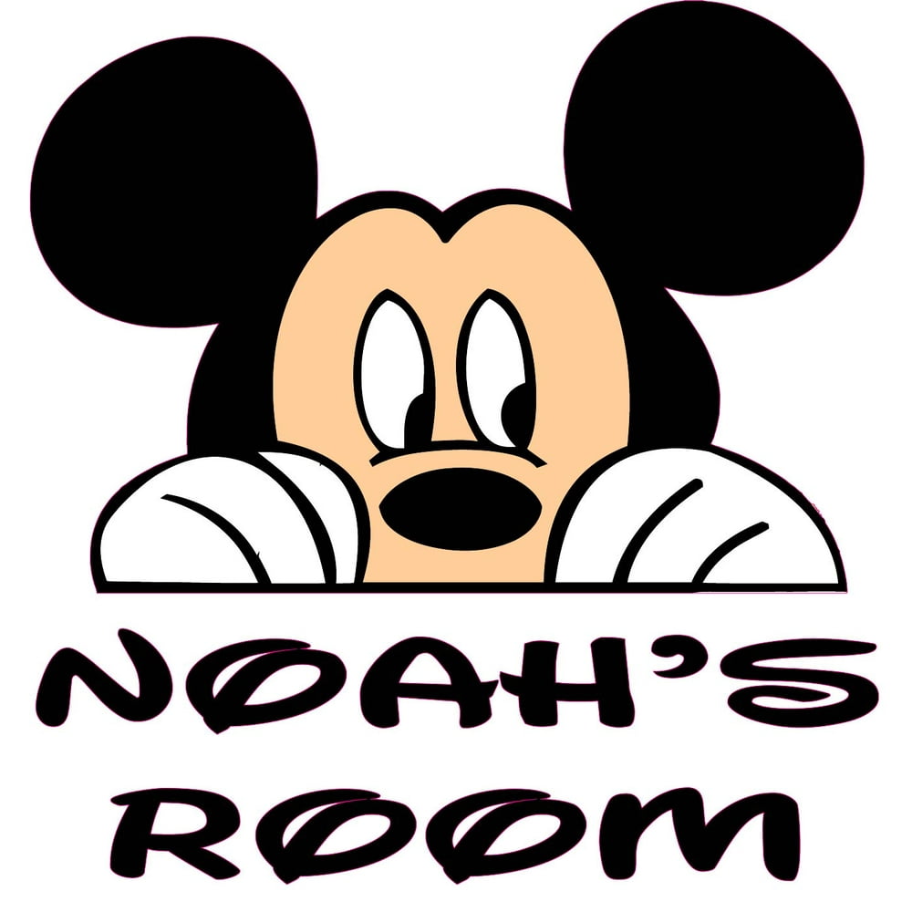 Peeking Mickey Mouse Cartoon Disney Customized Wall Decal Custom