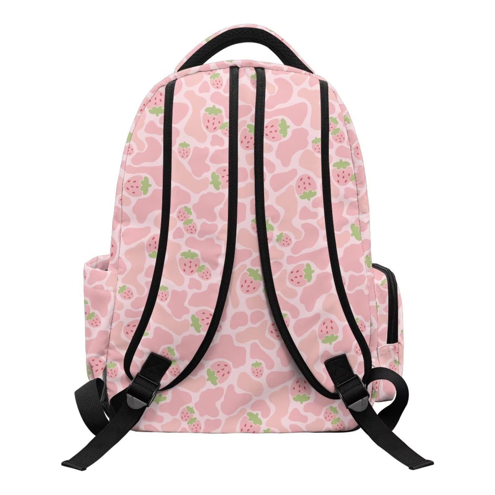 Mochila KUIFORTI Capybara Fresa para Niñas de Primaria y Secundaria, Ligera con Bolsillos Laterales, Mochila Escolar para Estudiantes 2