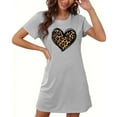 thumbnail image 5 of VgaVtl Gray Womens Sleepshirts Plus Size Sleepwear for Women Plus Size Leopard Print Heart-shaped Cute Nightgowns, 5 of 5