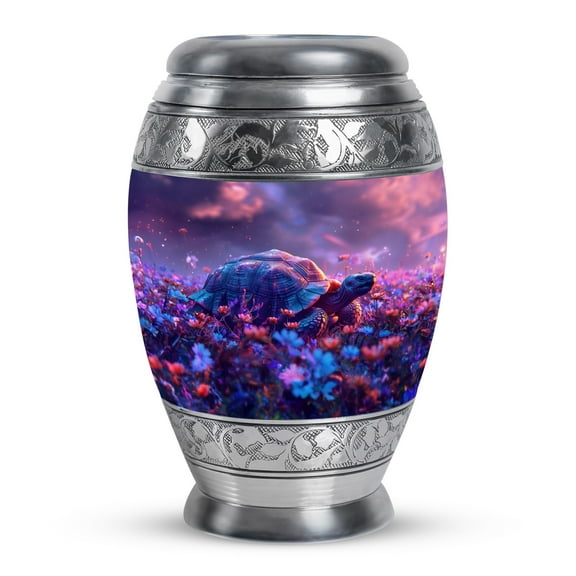 KARYLIZ Turtle Urns For Human Ashes Adult Man - Blue Cremation Urns For Human Ashes Women & Men - Large Urns For Human Ashes Adult Female & Male 10 Inch- Decorative Urn For Mom & Dad