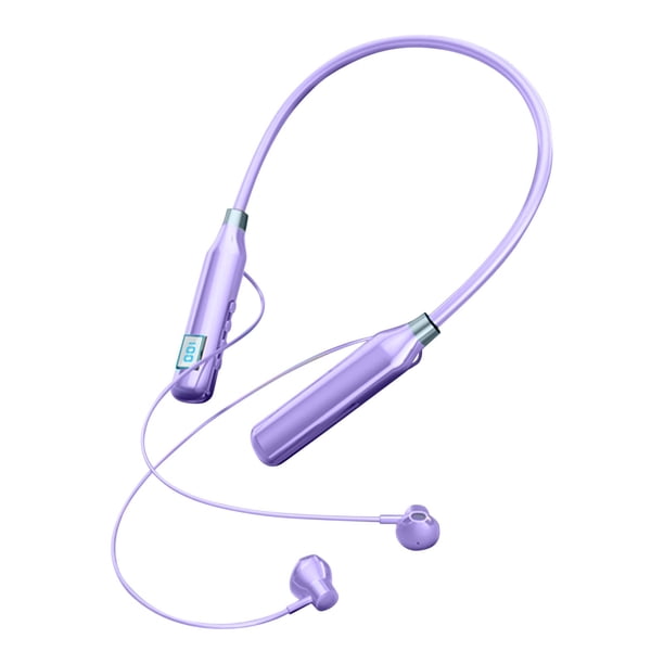 Auriculares Bluetooth para Teléfono, Montado en el Cuello con Gran Capacidad de Batería Pantalla Digital Deportes Modo de Juego Tarjeta Reproducción de Música Insertable, Auriculares Inalámbricos