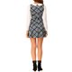 thumbnail image 3 of Vestido mini A-line de manga larga con cuello Peter Pan a cuadros para mujer Inspire Chic L negro, 3 of 7