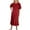 Wine, variant on XUNKUSGA Maxi Dresses for Women Casual Round-Neck Short Puff Sleeve Womens Dresses Loose Soild Color Sundresses for Women Lightweight Breathable Long Dresses for Beach S-3XL Green