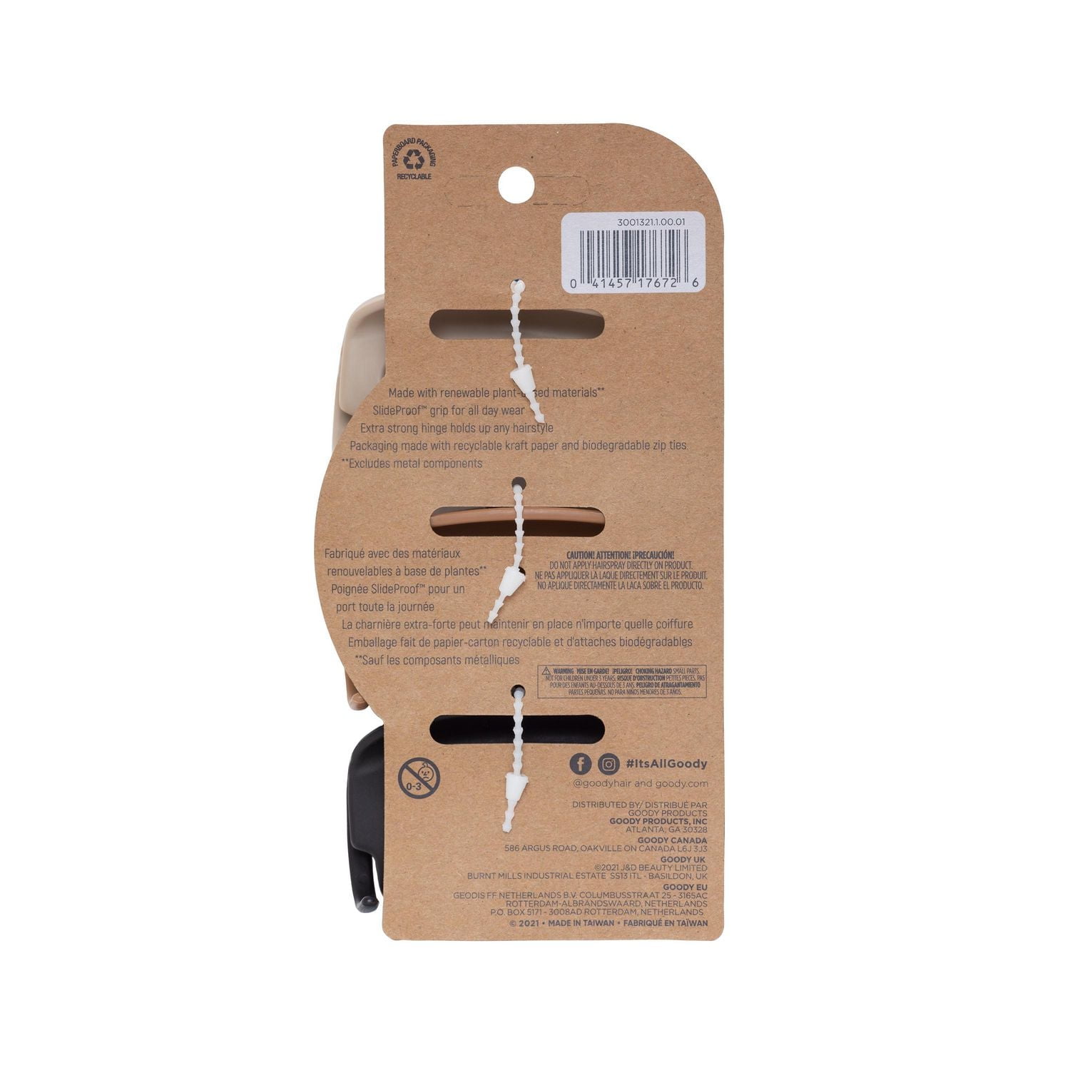 Goody Planet Arge Rounded Clip 3Ct - Neutral