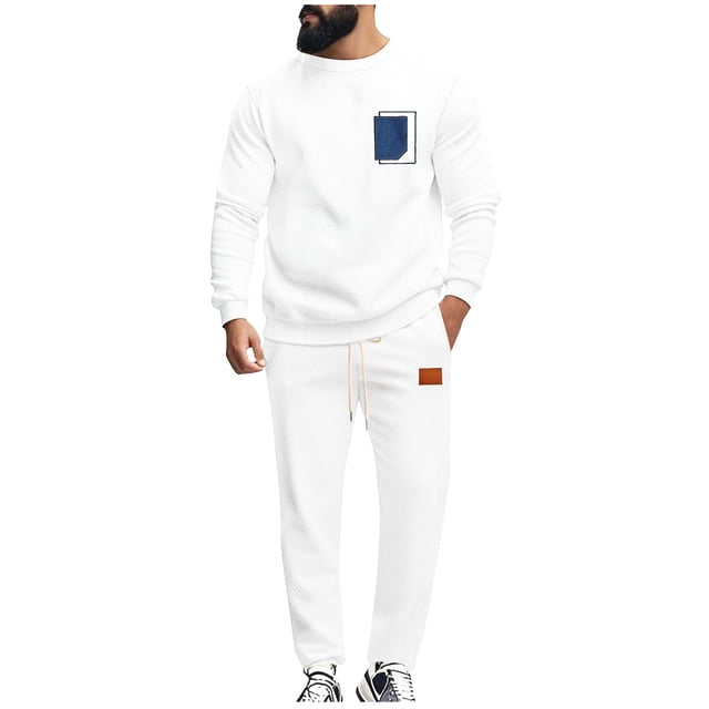 Pantalons d'Exercice pour Hommes Manches Longues Ensemble de Mode Décontracté pour Activités Extérieures