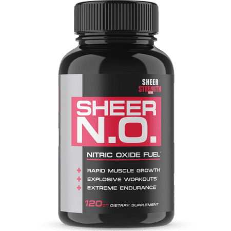 SHEER N.O. Nitric Oxide Supplement - Premium Muscle Building Nitric Oxide Booster with L Arginine - Sheer Strength Labs - (Best Muscle Building Supplement Stack 2019)