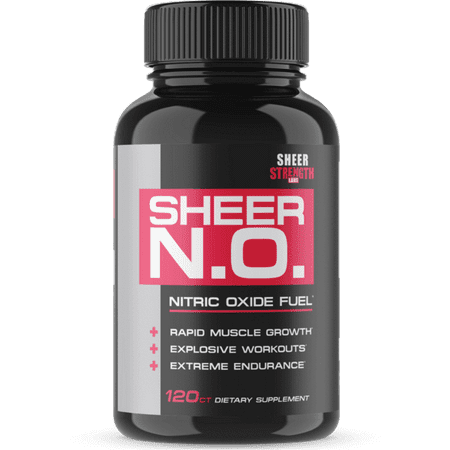 SHEER N.O. Nitric Oxide Supplement - Premium Muscle Building Nitric Oxide Booster with L Arginine - Sheer Strength Labs - (Best Time To Take L Arginine)