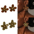 thumbnail image 2 of Vibrant Floral Acrylic Studs Earrings Lightweight Hypoallergenically Jewelry Gift for Women, 2 of 16
