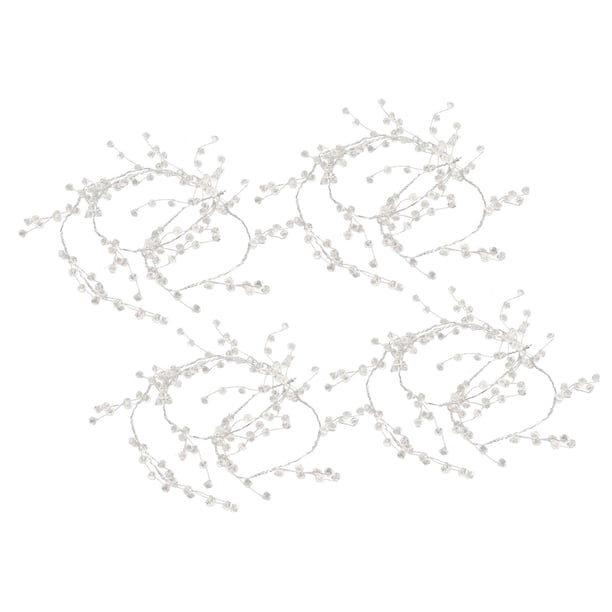 Fyearfly Guirnalda De Cuentas De Cristal De 4 Piezas, Guirnalda De Cristal Elegante Y Romántica Transparente De 49,2 Pulgadas De Largo para Manualidades, Decoraciones De Bodas/Navidad/Fiestas