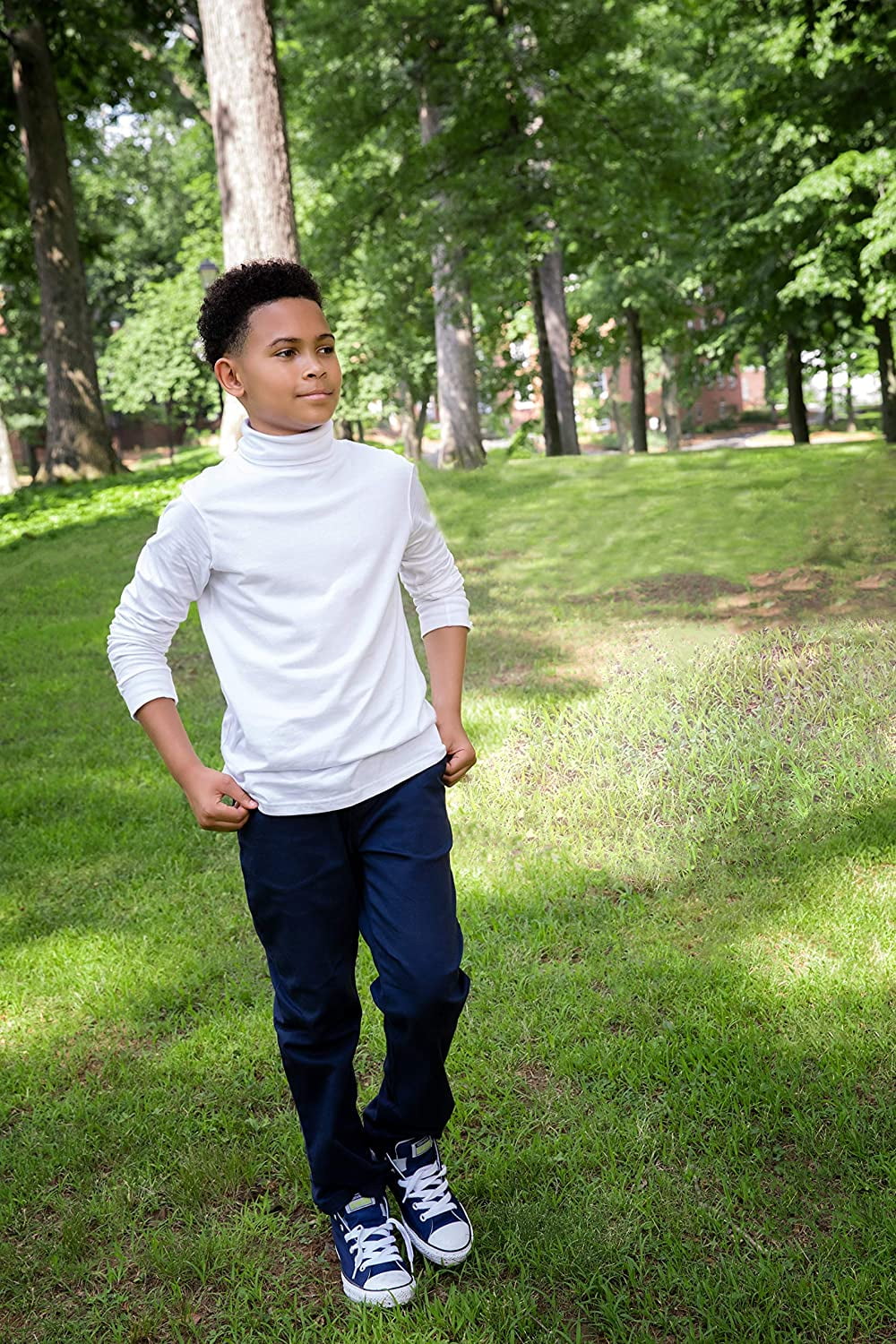 French Toast School Uniform Boys 8-16 Turtleneck White - Walmart.com