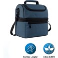 thumbnail image 2 of Lonchera Portátil para Adulto, Dos Pisos Aislamiento Térmico, Bolsa Hielera de Almuerzo para Hombre y Mujer con Asas, Correa Ajustable Para Hombro, Impermeable y Térmica (Azul Rey), 2 of 4