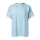 thumbnail image 4 of Top de manga corta de encaje y croché para mujer - Blusa informal de cuello redondo, poliéster, diseño con hombros al aire, corte holgado, ropa de primavera/verano, tallas S-XXL, contorno de pecho, 4 of 5