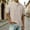 Khaki, variant on Mens Casual T Shirts Short Sleeve V Neck Henley Linen Shirt Button Basic Fashion Summer Beach Top Button Up Collar Shirt Light Blue 4XL