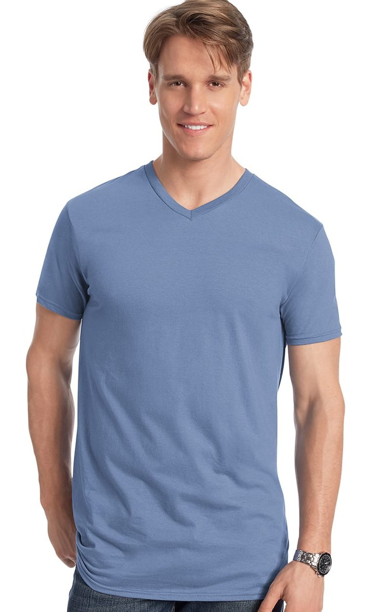 Hanes - T-Shirts Nano-T V-Neck T-Shirt - Walmart.com - Walmart.com