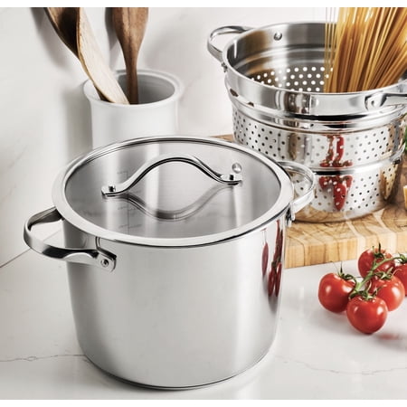 Tramontina 8-Quart Stainless Steel Tri-ply Base Multicooker with Pasta Insert