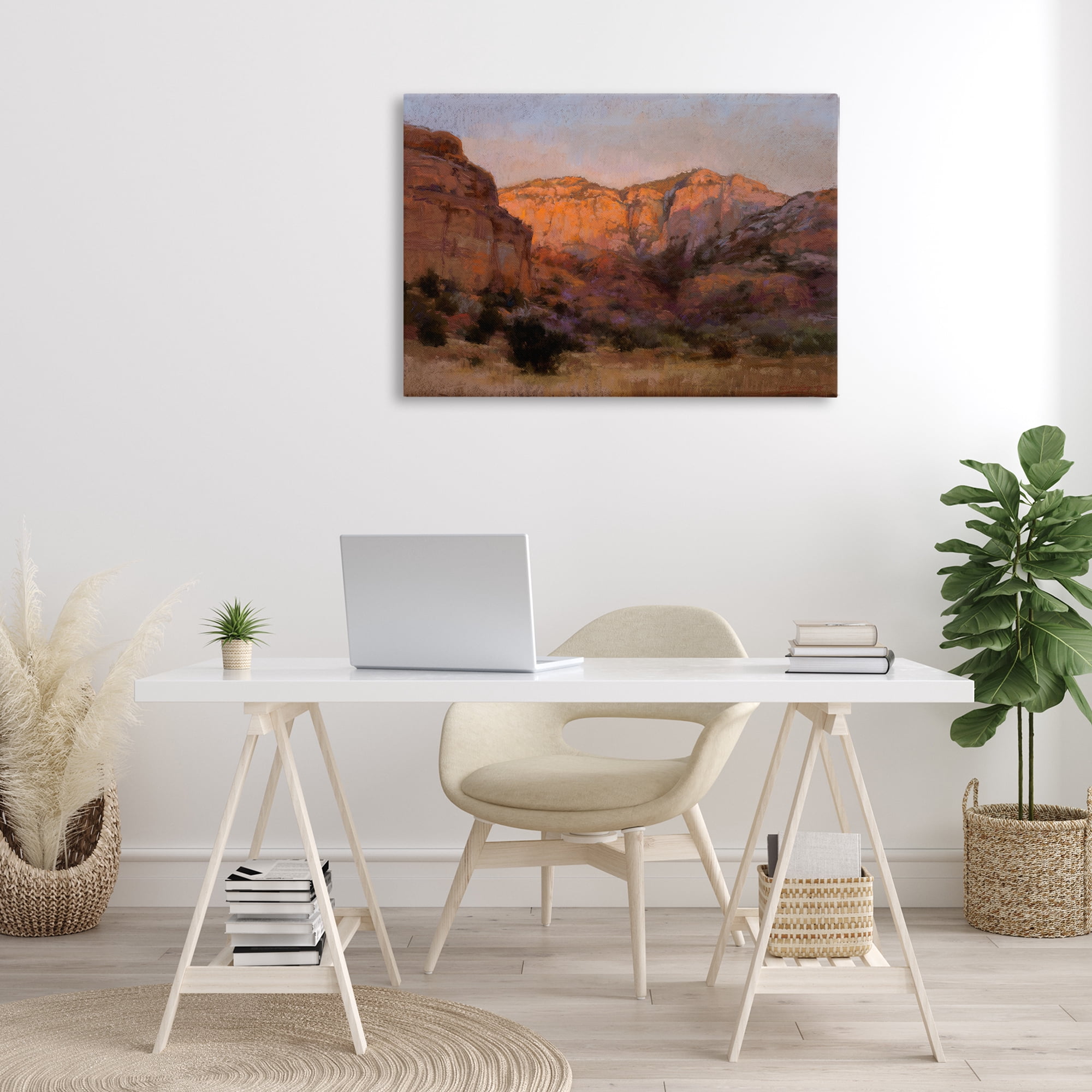 Stupell Industries Canyon Cliffs Landscape Landscape & Nature Painting Wrapped Canvas Art Print Wall Art, 36 x 24