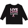 thumbnail image 3 of Inktastic Live Love Cure Breast Cancer Boys or Girls Long Sleeve Toddler T-Shirt, 3 of 5