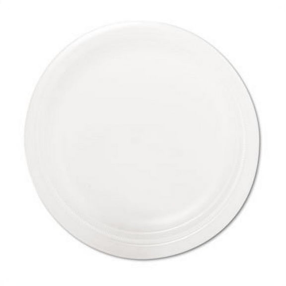 Mediumweight Foam Dinnerware, Plates, 9" dia, White, 500/Carton