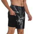 thumbnail image 2 of Balery Majestic Forest Stag Mens Swim Trunks Swim Shorts for Men Quick Dry Inseam Beach Shorts with Compression Liner Pocket-Large, 2 of 9