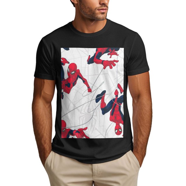 Spider-Man 150g Men's Short Sleeve T-Shirt - Large Area Iron-On