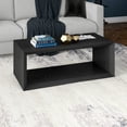 thumbnail image 4 of Evelyn&Zoe Osmond Easy Assembly Medium Density Fiberboard Coffee Table, Black Grain, 4 of 7