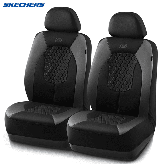 Skechers Gel Infused Car Seat Covers-Universal Fit, Grey 23SK83