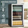 thumbnail image 5 of Compact Beverage Refrigerator, 108 Can/3.0 Cubic Feet Fridge with Glass Front Door for Soda, Beer or Wine, Under Counter Drink Dispenser, 5 of 7