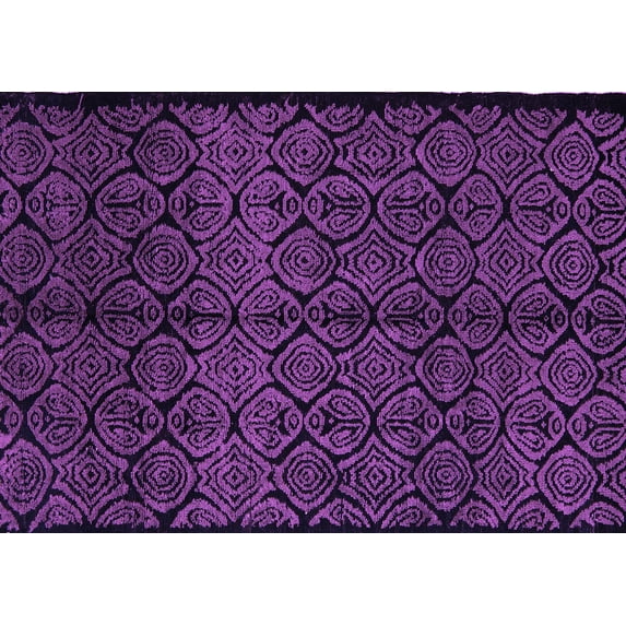Ahgly Company Indoor Rectangle Abstract Purple Modern Area Rugs, 2' x 3'