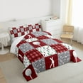 thumbnail image 3 of Feelyou Wst Golf Sleep Bedding Comforter Set for Kids, Red Grey Buffalo Twin Comforter Sets, Modenr Sport Lover Reversible Bedding Set, Ultra Soft Bedroom Decor, 2-Piece, 3 of 8