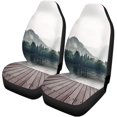 thumbnail image 1 of ABPHQTO Juego de 2 fundas de asiento de coche regalo de Navidad árbol de Navidad gato negro universal, 1 of 4