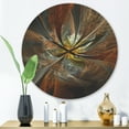 thumbnail image 2 of Designart 'Yellow Symmetrical Fractal Flower' Modern Wood Wall Clock, 2 of 5