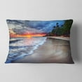 thumbnail image 2 of Designart Fluffy Dark Clouds over Ocean - Seashore Throw Pillow - 12x20, 2 of 5