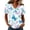 AB04_Blue, variant on Tops for Women Trendy Short Sleeve V Neck Tee Shirts Cute Dressy Casual Clothing Business Work Blouse Floral Shirt Multicolor M