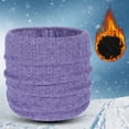 thumbnail image 2 of AWZXDE Neck Warmer Men Neck Gaiter Women Scarf Winter Double Layer Thick Knit Loop Warm Windproof Purple, 2 of 6