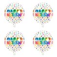 thumbnail image 1 of 20 piezas Globo grande de feliz cumpleaños de película de poliéster Globo redondo de cumpleaños 4D Globo de helio de arcoíris Globo de confeti colorido, 1 of 5