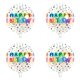 thumbnail image 1 of 20 piezas Globo grande de feliz cumpleaños de película de poliéster Globo redondo de cumpleaños 4D Globo de helio de arcoíris Globo de confeti colorido, 1 of 5
