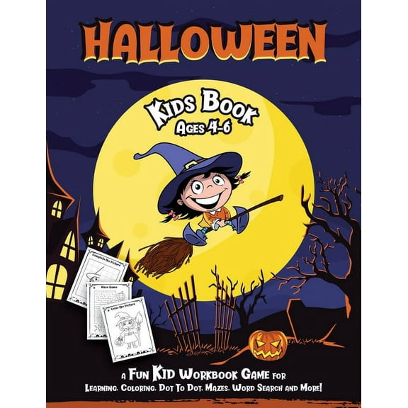 Halloween Crafts Halloween Kids Book: Fantastic Activity Book For Boys And Girls; Word Search, Mazes, Coloring Pages, Connect the dots, h, Book 8, (Paperback)