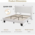 thumbnail image 2 of Honfach Queen Size Bed Frame, Upholstered Platform Bed with Velvet Headboard, Wide Bed Legs and Strong Wood Slats Support, White, 2 of 7