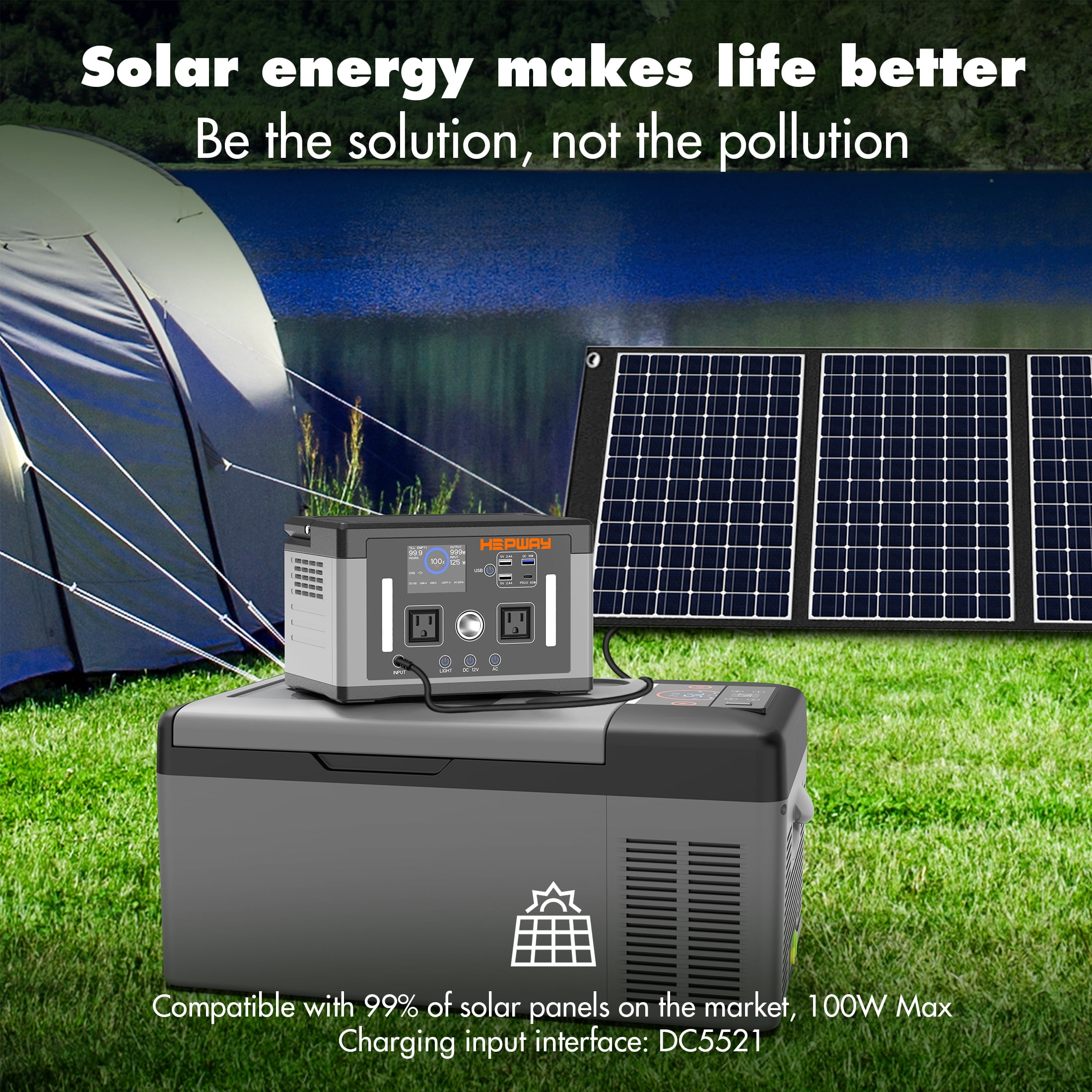 HEPWAY Euler P700 Portable Power Station 700W (Surge 1000W) 577Wh Solar Generator 120V AC Outlets, 3000+ Cycles Solar Power Bank for Home Backup Battery Emergencies, Camping & RVs, Blackout, CPAP
