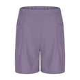 thumbnail image 6 of Cethrio Girls Shorts with Pockets, Elastic Waist Relaxed Casual Summer Shorts Purple Size 9-10 T, 6 of 7