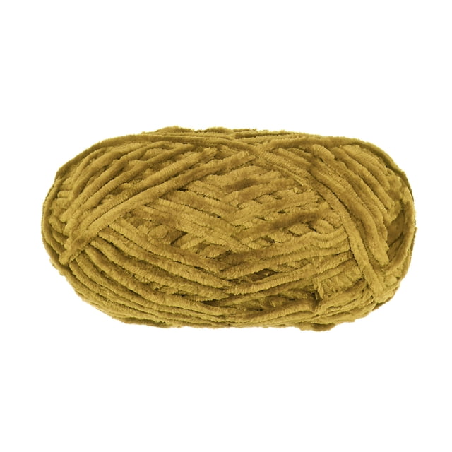 Unique Bargains Super Bulky Polyester Mustard Velvet Yarn, 87 Yards