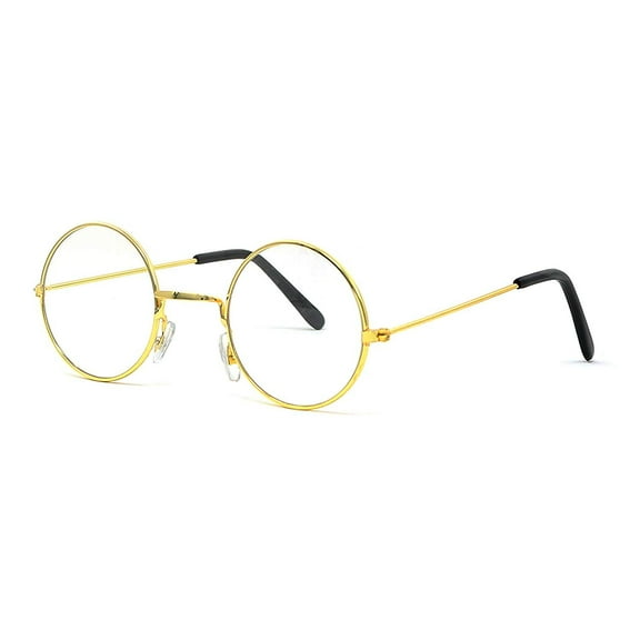 Big Mo's Toys Gold Wire Rimmed Round Costume Glasses, 1 Pair