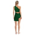 thumbnail image 4 of YiZYiF Women 2 Piece Lyrical Dance Costumes Rhinestones Crop Top with Skirted Bottoms Dancewear Set Green XL, 4 of 7