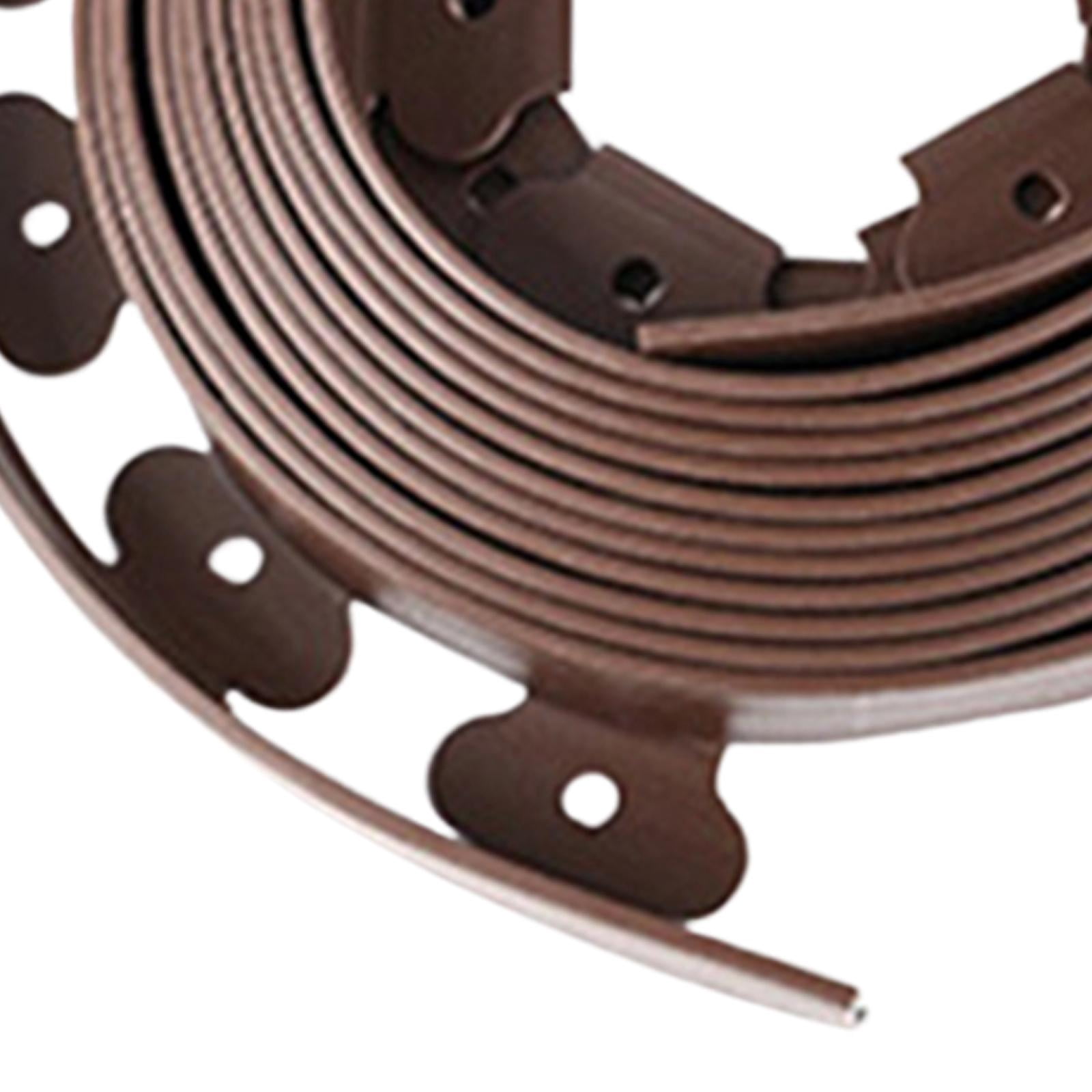 Garden Landscape Edging Borders, Landscaping Edging, Lawn Border with Spikes Garden Edging Coil, Garden Edging Border, for Outdoor Lawn 10cm Brown